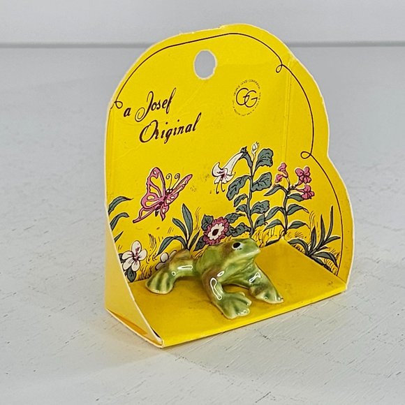 Vintage Josef Originals George Frog Standing Miniature Figurine In Package - Picture 3 of 6